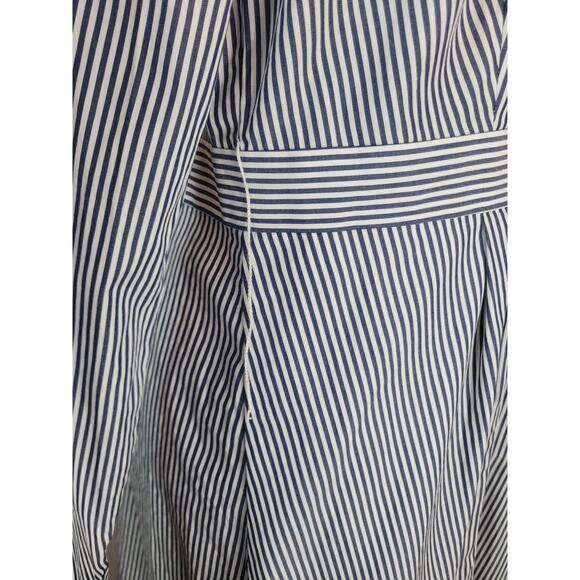 J. Crew NWT Women's Long Sleeve Shirt Dress Blue/White Stripe Poplin Size 10 - Picture 4 of 10